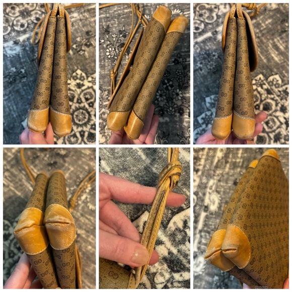 Gucci AUTHENTIC Vintage Tan Micro GG Monogram Small Crossbody Bag Purse - Picture 10 of 16